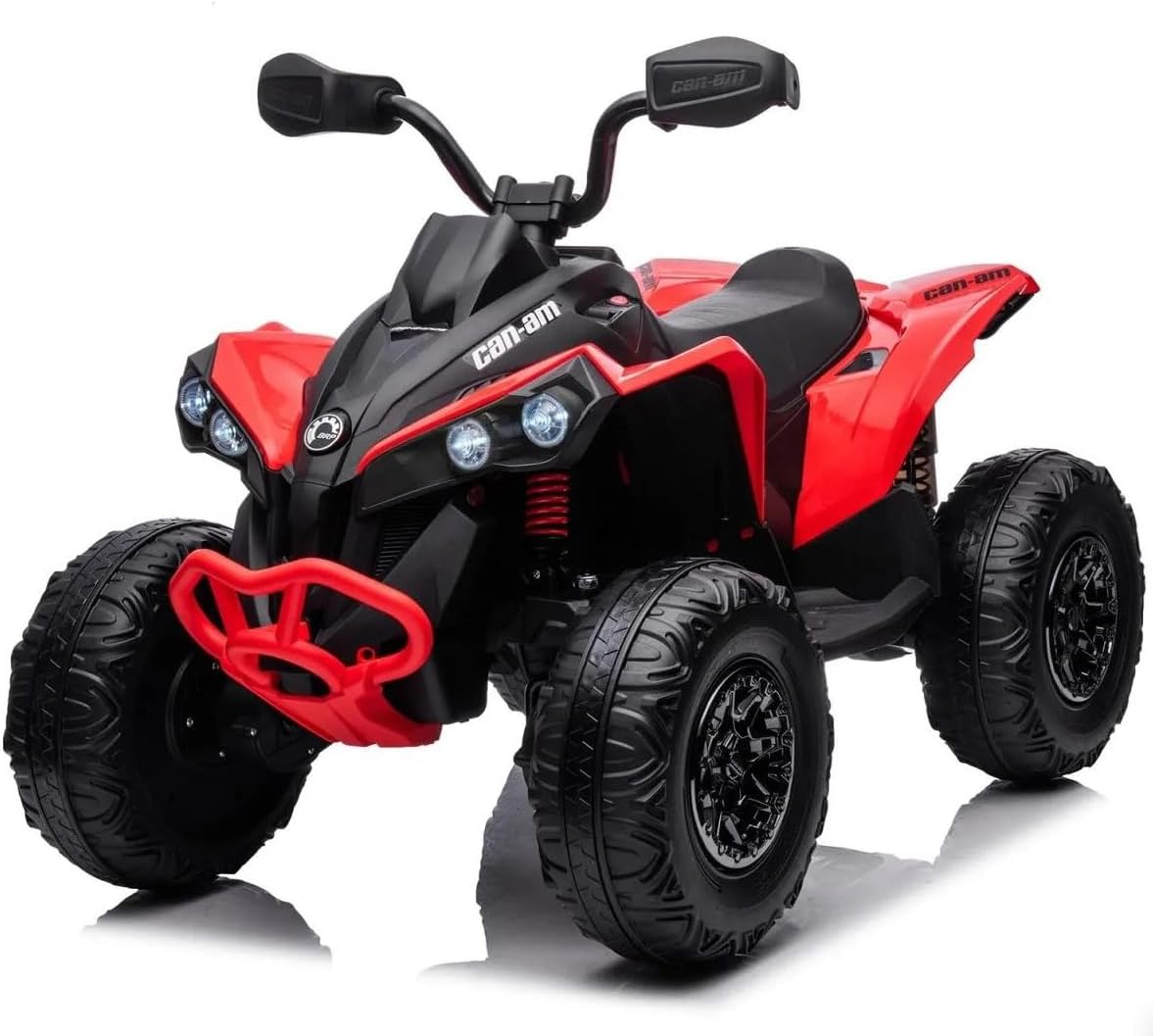 FINOOS quad électrique enfant Can-am 4x4, 24V, LED, EVA, rouge