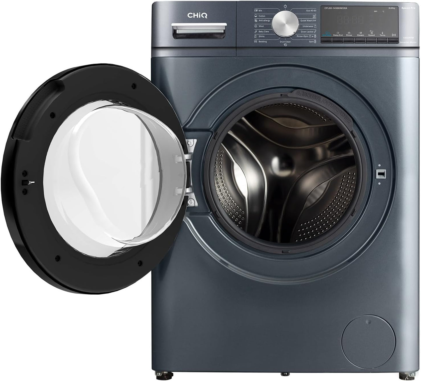CHiQ lave-linge CFL80-14586IM3XA 8kg, moteur inverter, IA, vapeur, 1400tr/min