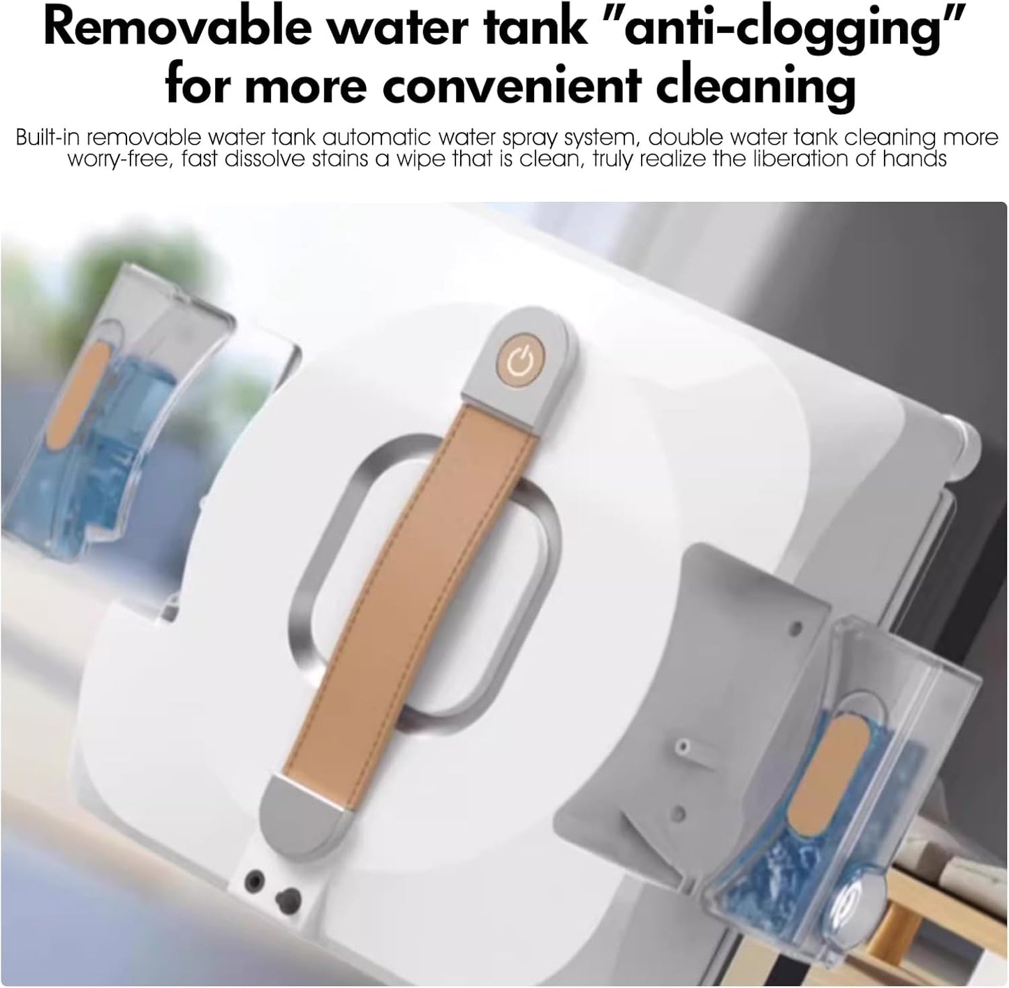 Robot laveur de vitre double pulvérisation, réservoir 110ml, intérieur/extérieur