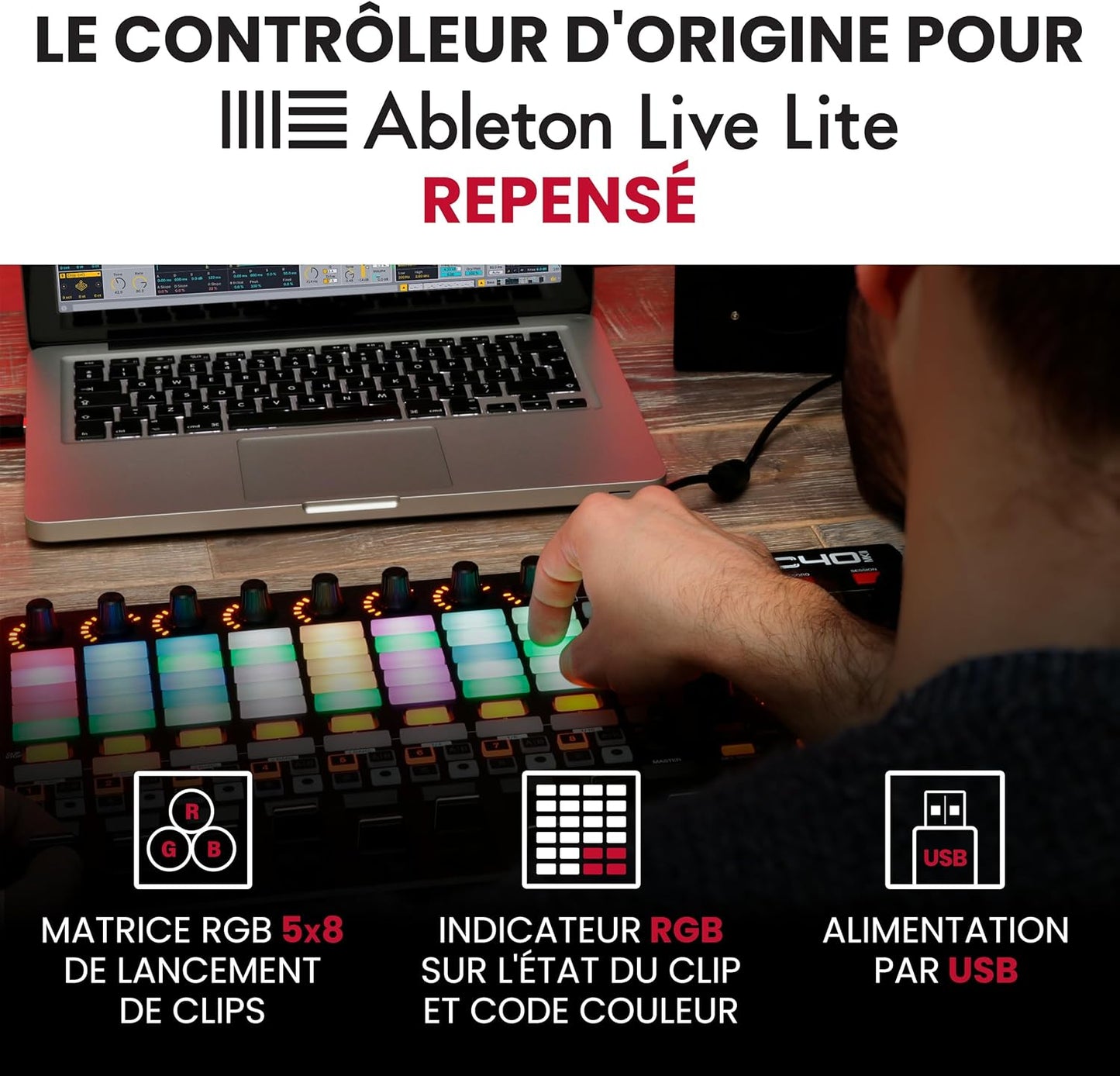Akai APC40 MKII contrôleur MIDI USB Ableton Live, 5x8 pads, faders, logiciels