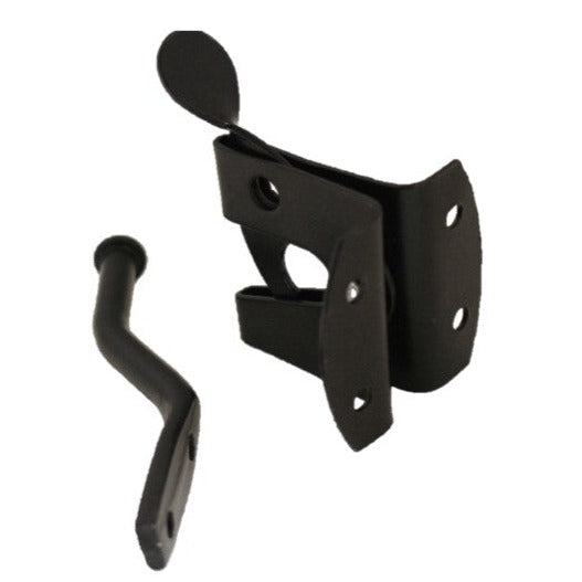 Kit de 2 charnières en T pour portail de jardin, loquet de portail automatique, ressort de rappel, porte latérale, noir