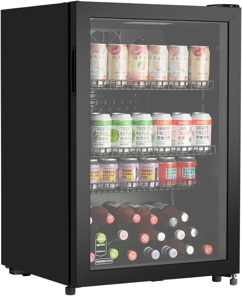 METRO réfrigérateur boissons GSC2125B 118L, métal/verre, avec serrure, noir