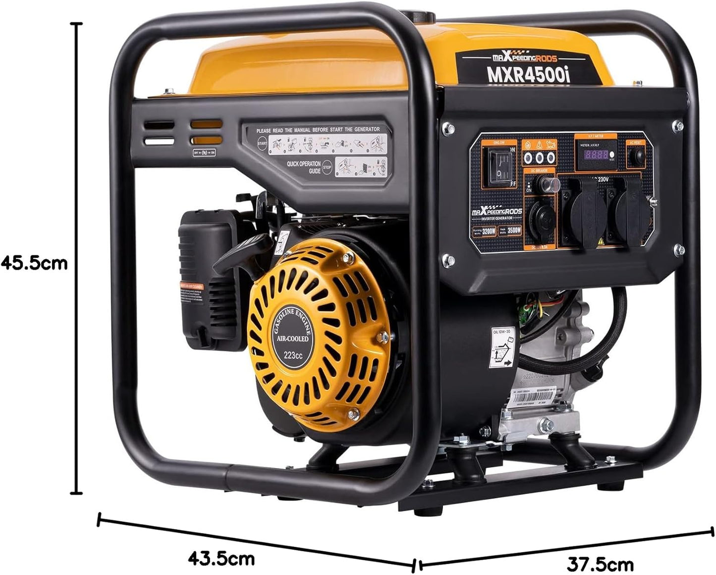 maXpeedingrods groupe électrogène 3500W essence, 230V + USB, léger