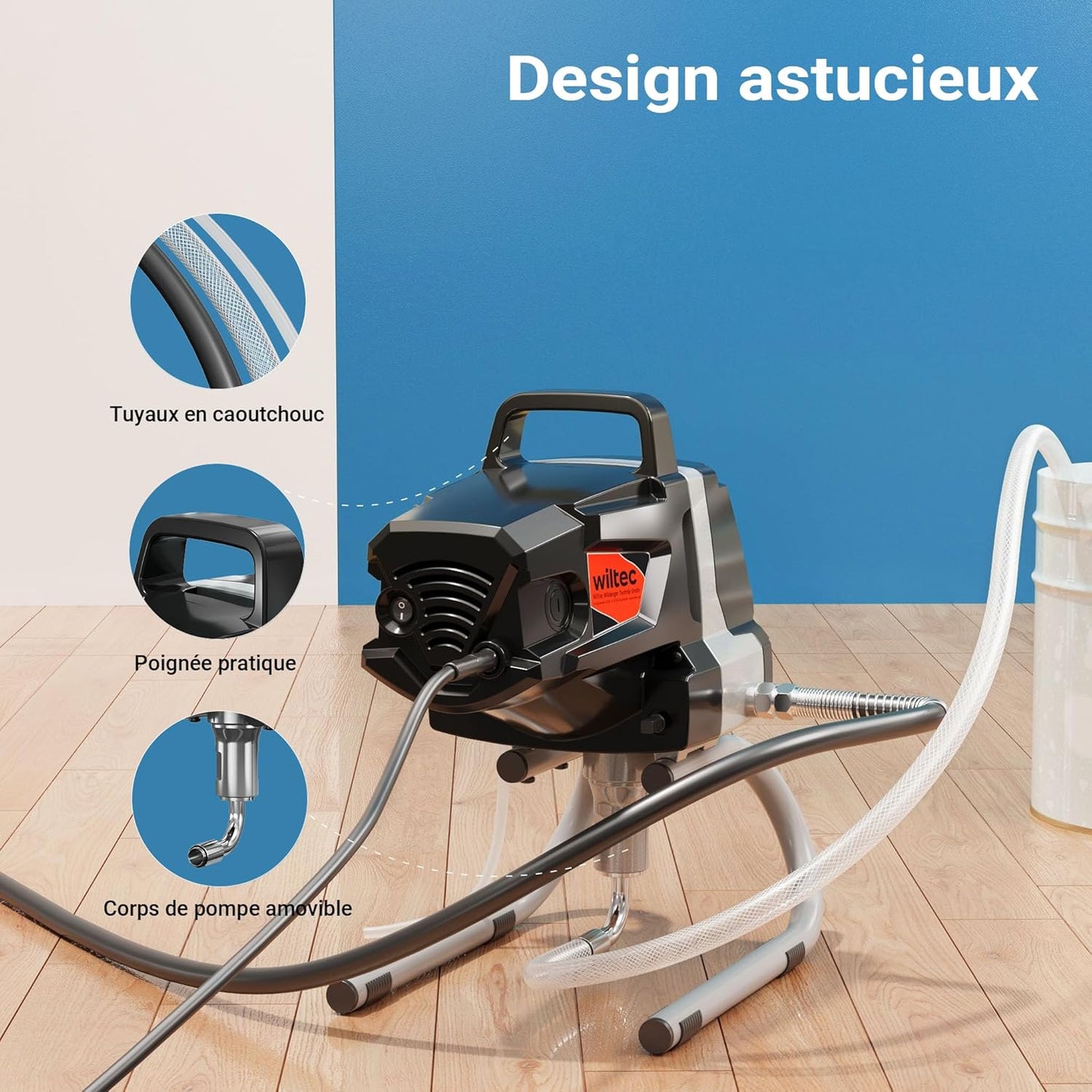 XPOtool pulvérisateur peinture 207 bars, buse + rallonge haute pression
