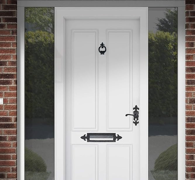 Heurtoir de porte en fonte noire de 95 mm, style ancien, traditionnel, pour porte de maison