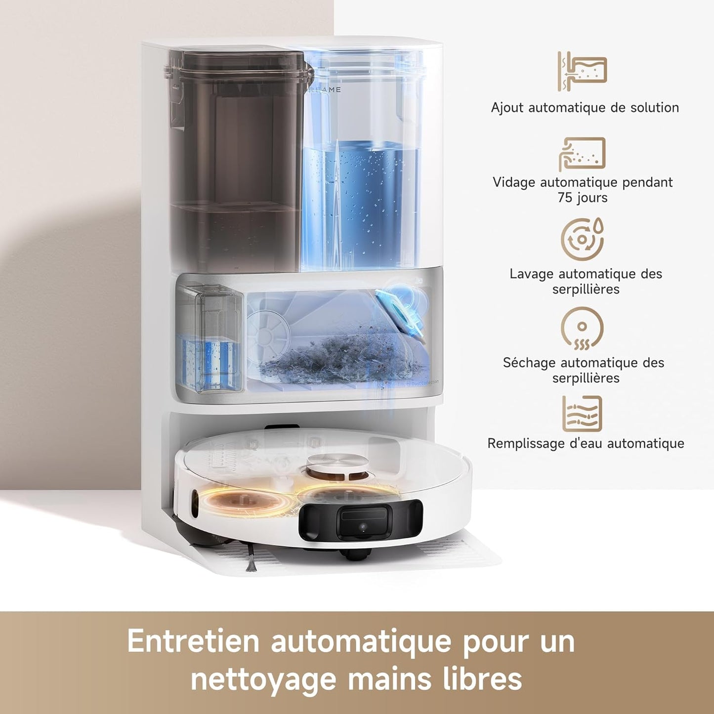 DREAME L10s Ultra Gen2 robot laveur aspirateur, 10000Pa, base auto, MopExtend