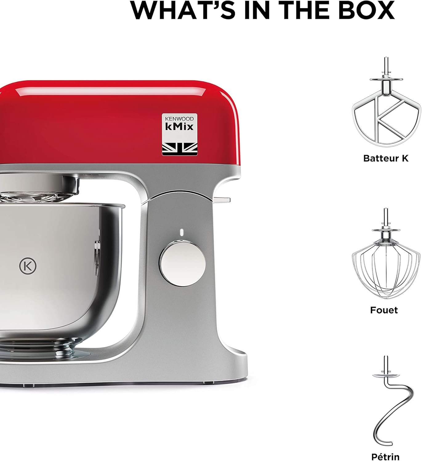 Kenwood KMX750RD robot pâtissier 1000W, bol 5L, rouge
