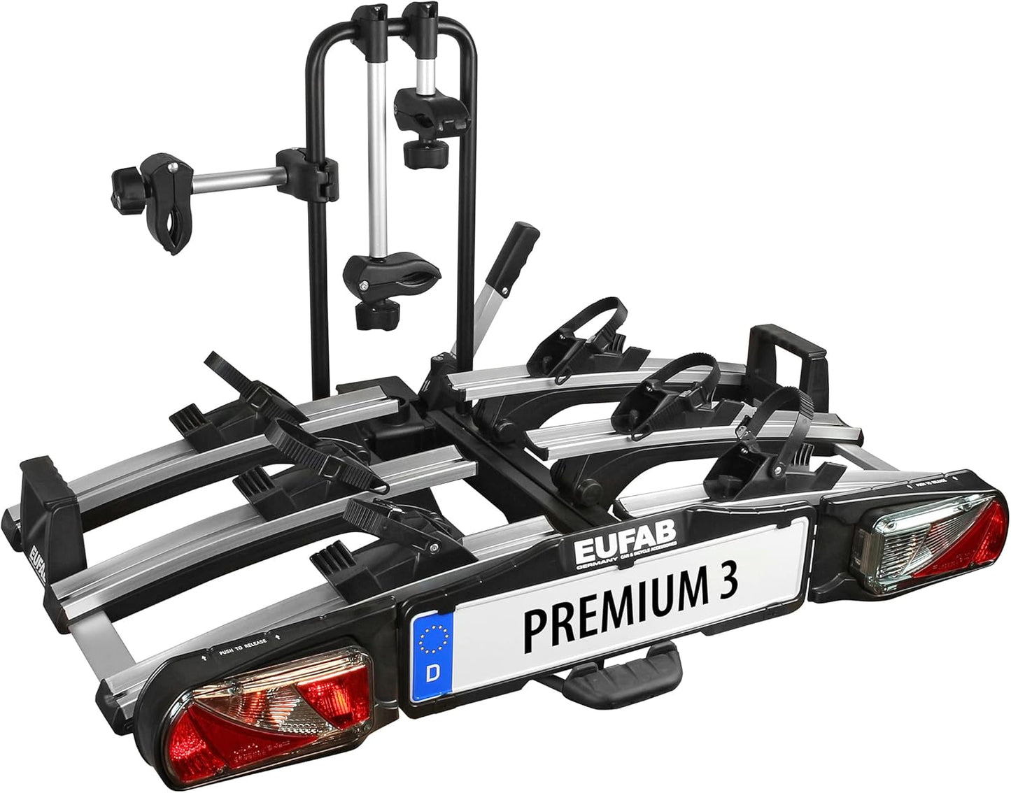 EUFAB porte-vélos Premium 11522 pour 3 vélos, attelage, pliable