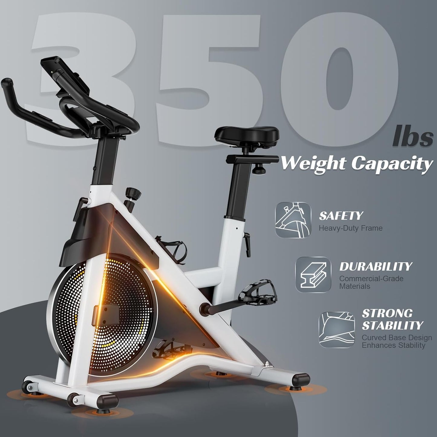 LABGREY vélo appartement silencieux, LCD, guidon + siège réglables, cardio