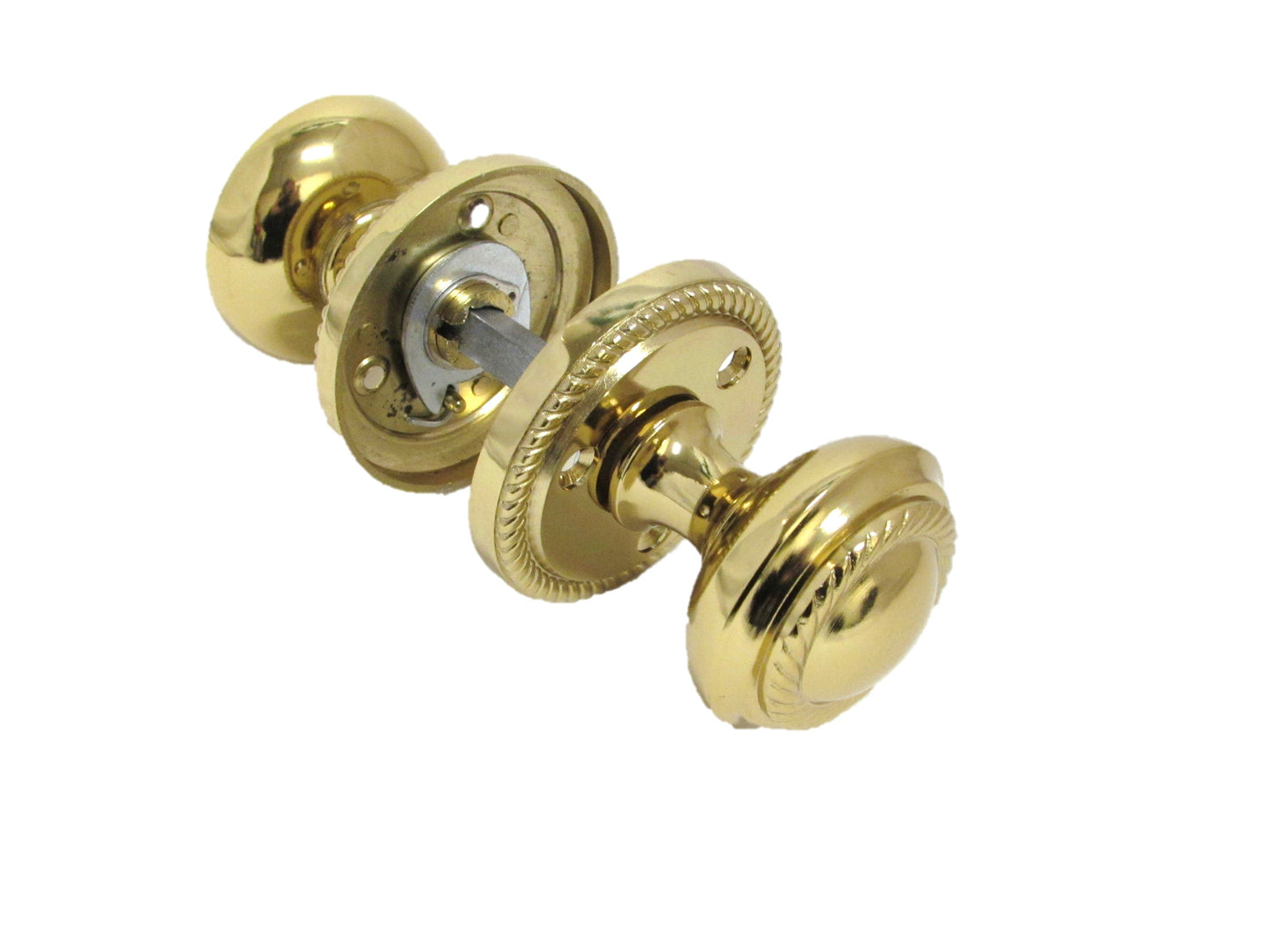 Boutons de porte ronds à mortaise style géorgien - Laiton 62 mm