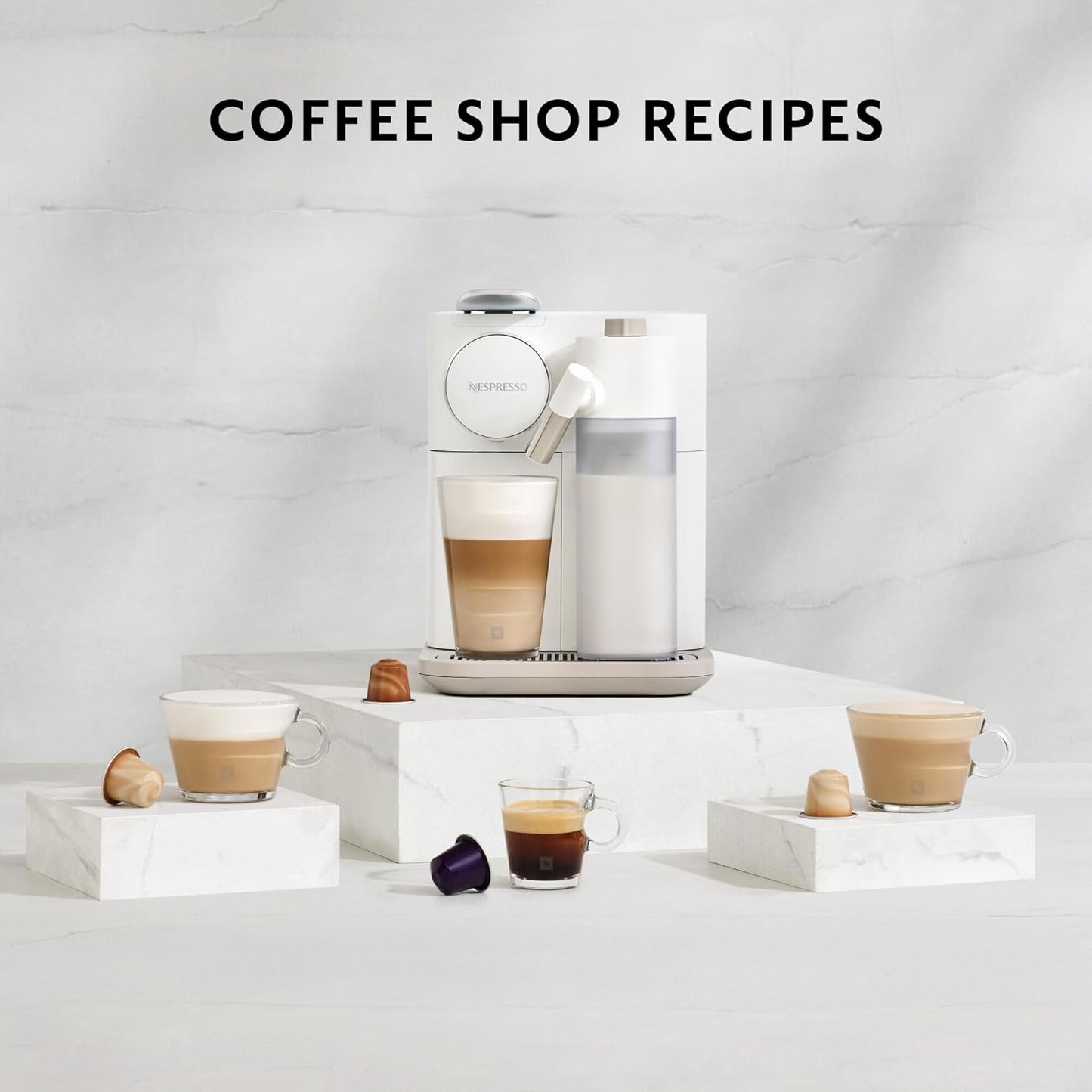 Nespresso EN640W Gran Lattissima, café + lait auto, 1400W, 19 bars, blanc