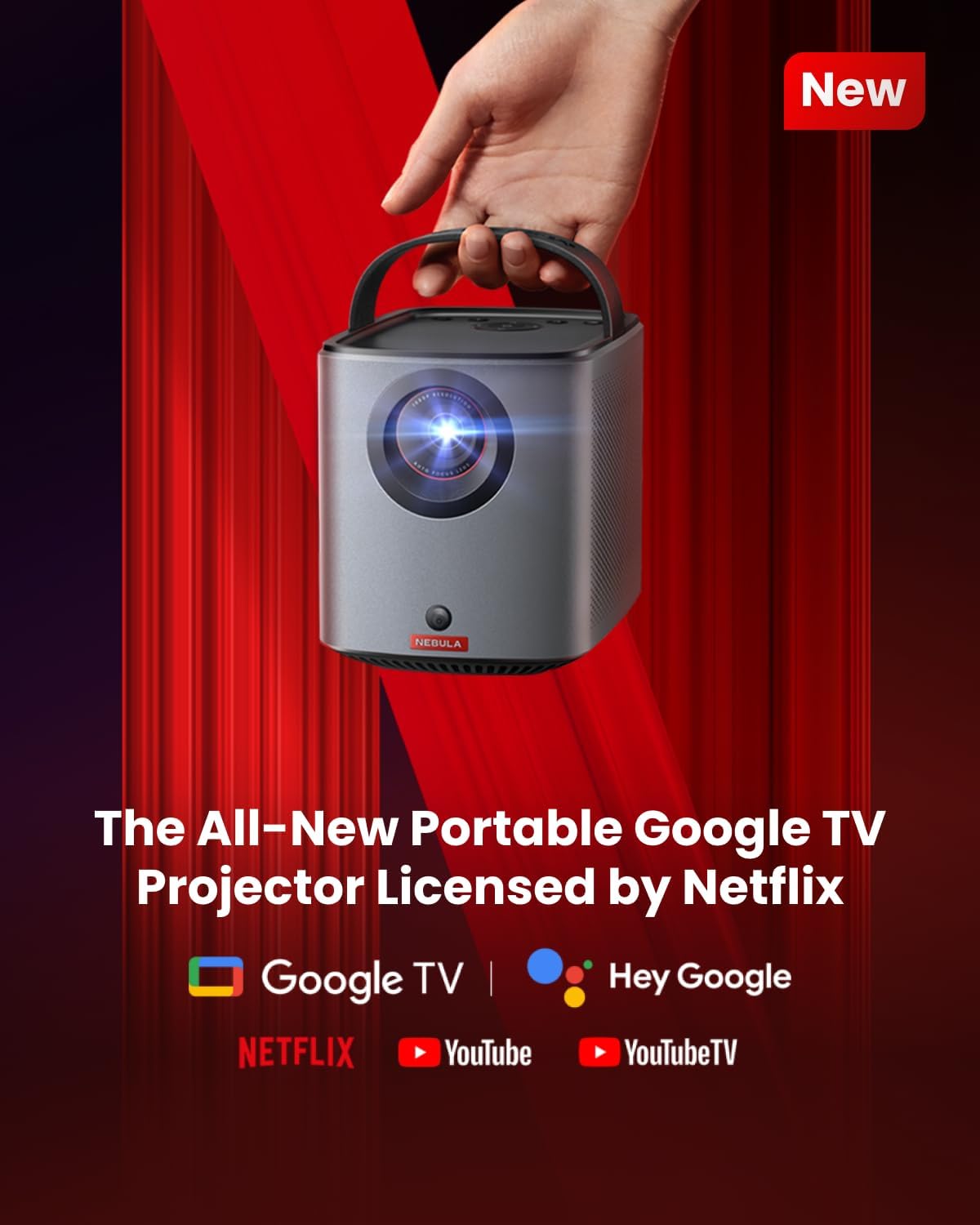 Nebula Mars 3 Air vidéoprojecteur portable 1080p, 400 lumens, Dolby, Google TV