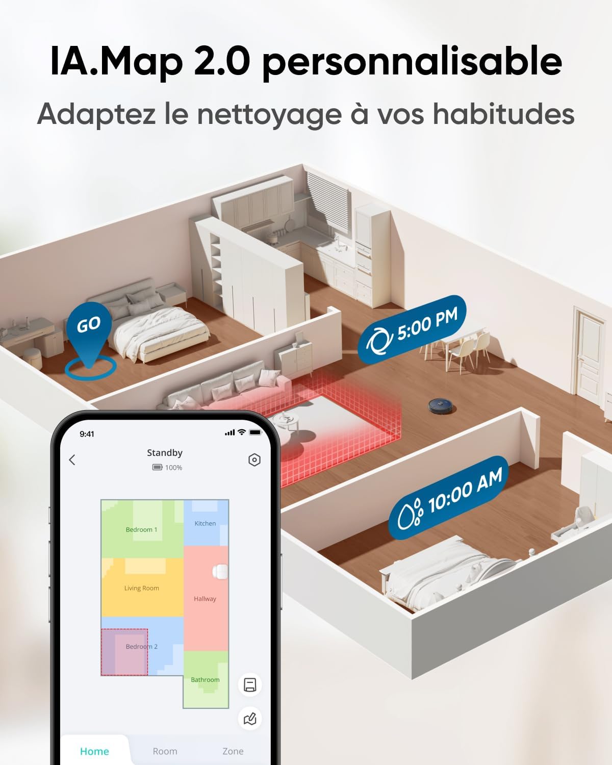 eufy X10 Pro Omni robot aspirateur, lavage/séchage auto, 8000Pa, obstacles