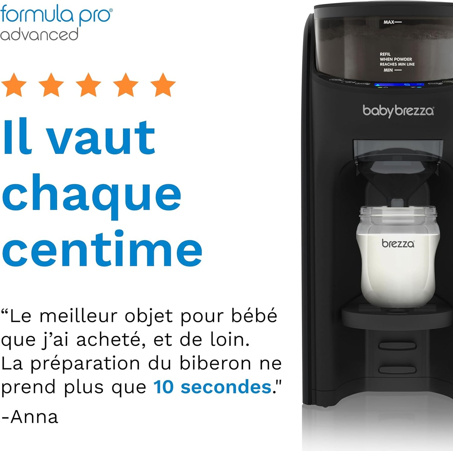 Baby Brezza Formula Pro Advanced préparateur de biberons auto, noir