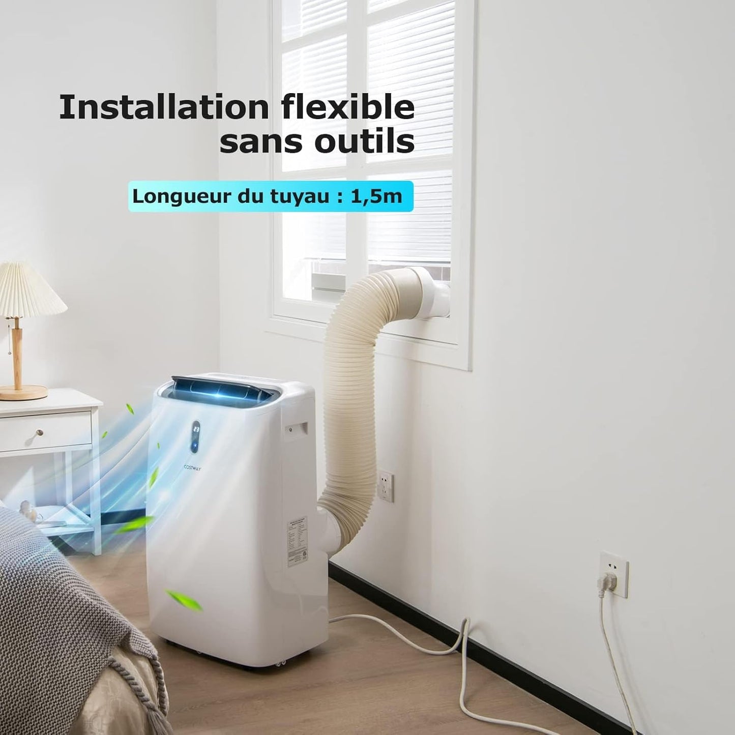 GOPLUS climatiseur mobile 14000BTU, 5-en-1, télécommande, R290, pour 40㎡