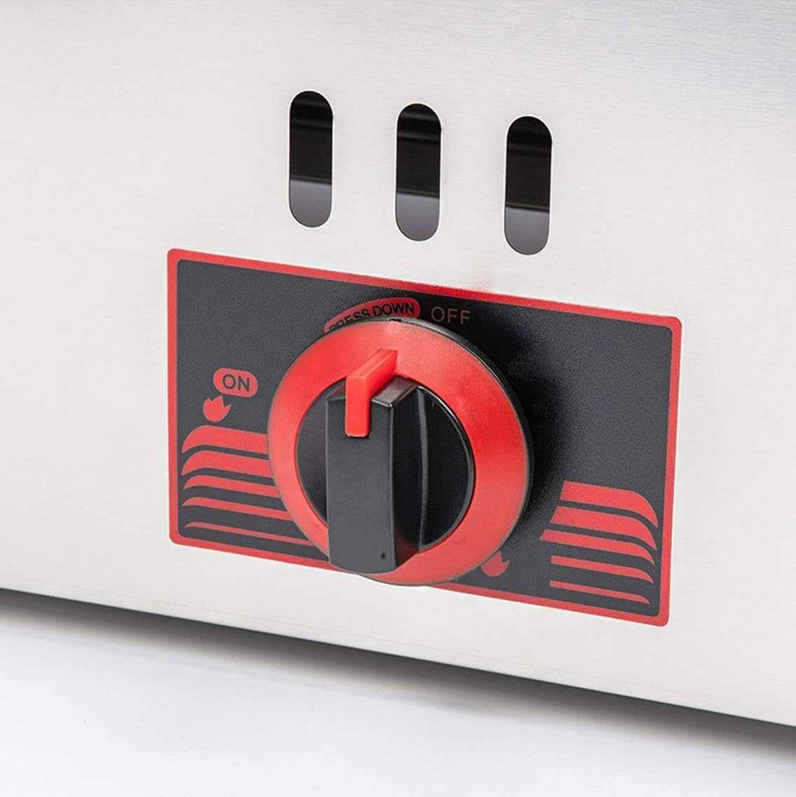 Friteuse à gaz commerciale 2x20L inox, température réglable pour maison/pro