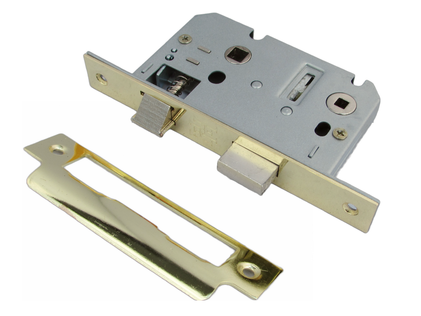 Serrure à mortaise pour salle de bain, serrure à guillotine en laiton, 7,6 cm, verrou traversant pour porte de bain réversible