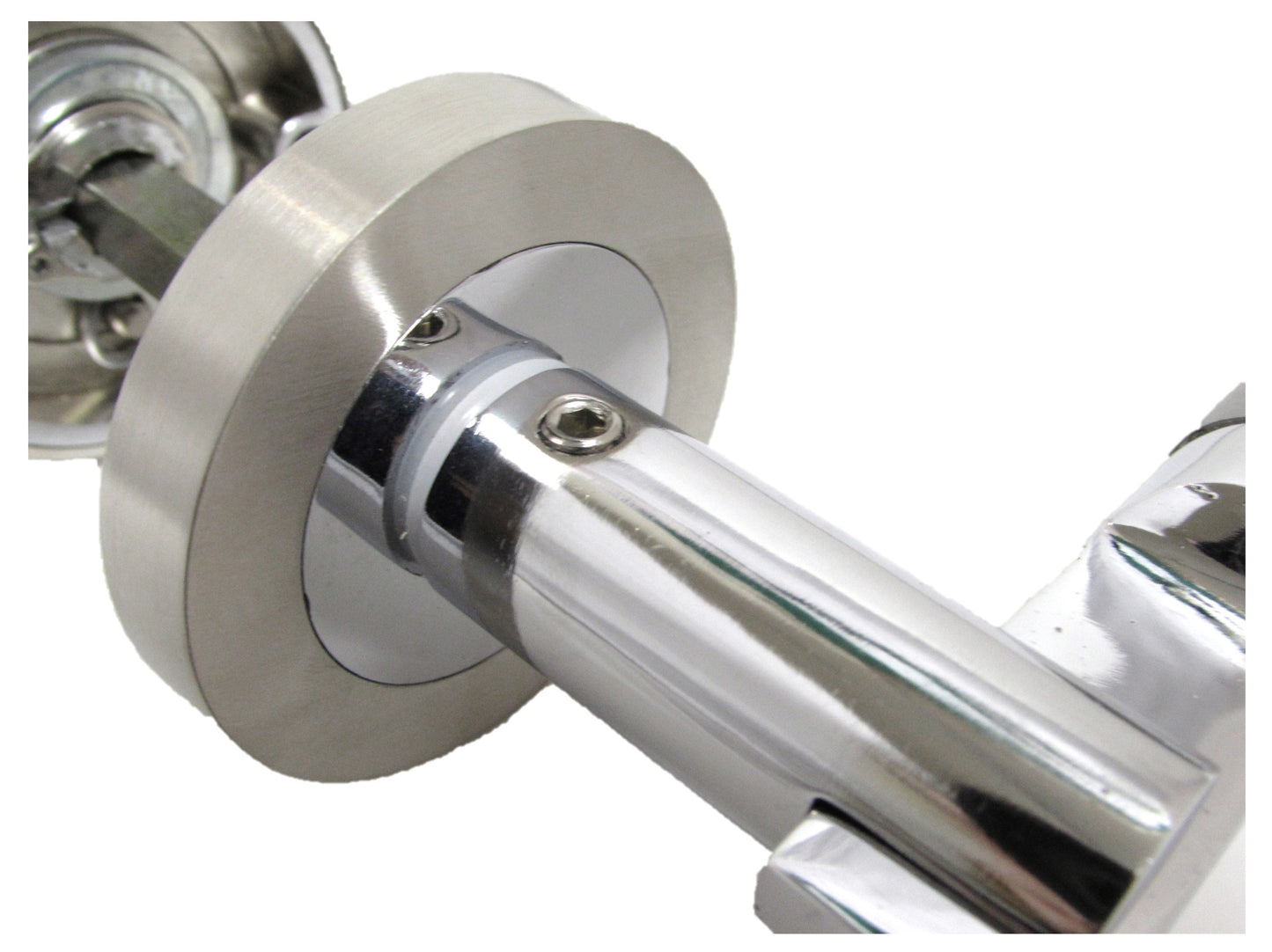 Poignées de porte Electra à levier sur rosace Duo - Pack de loquets chromés satinés 140 mm