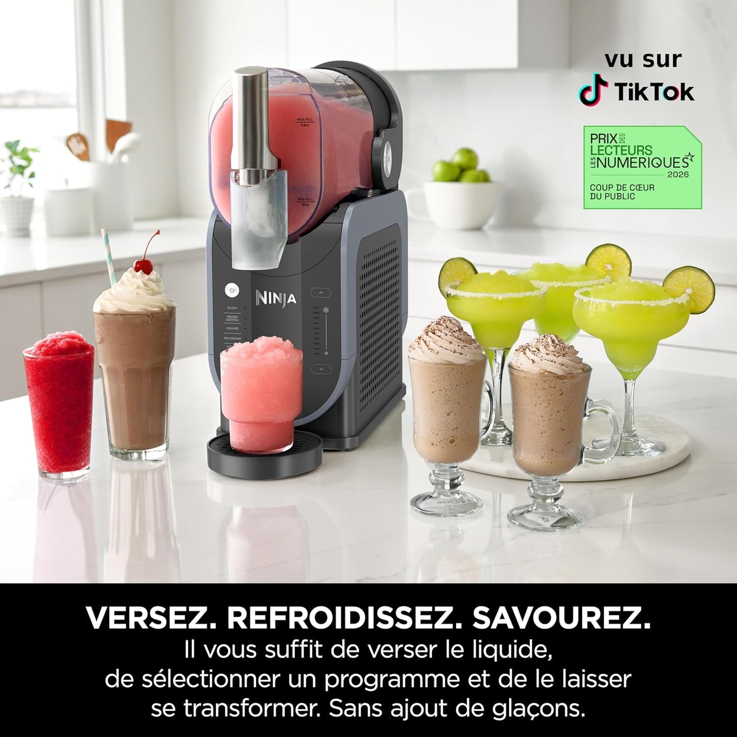 Ninja SLUSHi machine boissons glacées 1.9L, milkshake, TikTok, sans glace