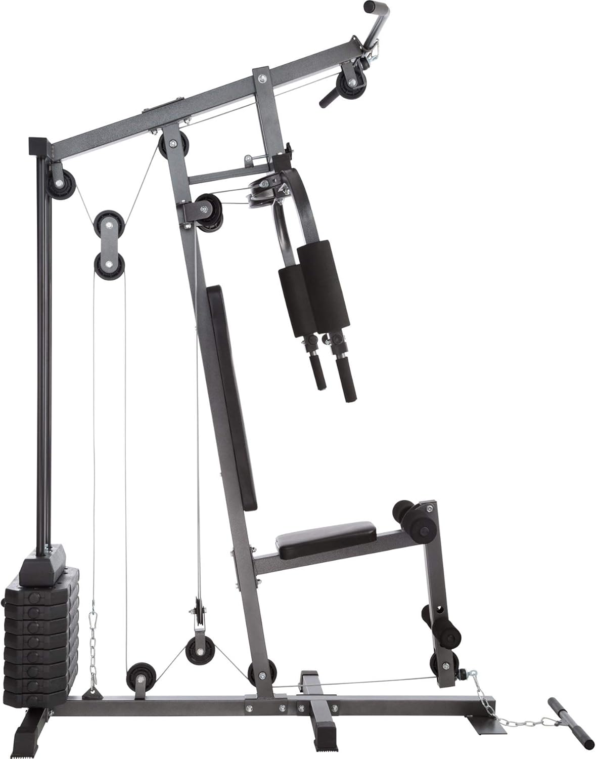 Tectake station musculation complète, cage traction, papillon, jambes, maison