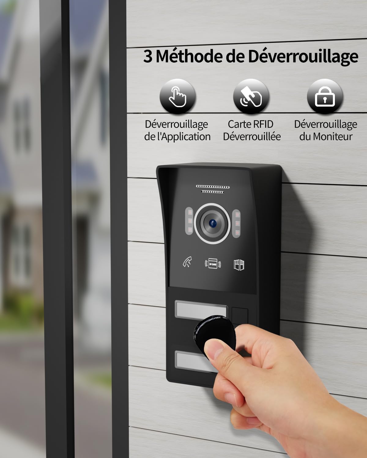 JeaTone visiophone WiFi 1080P, 2 moniteurs 7", détection mouvement, vision nocturne