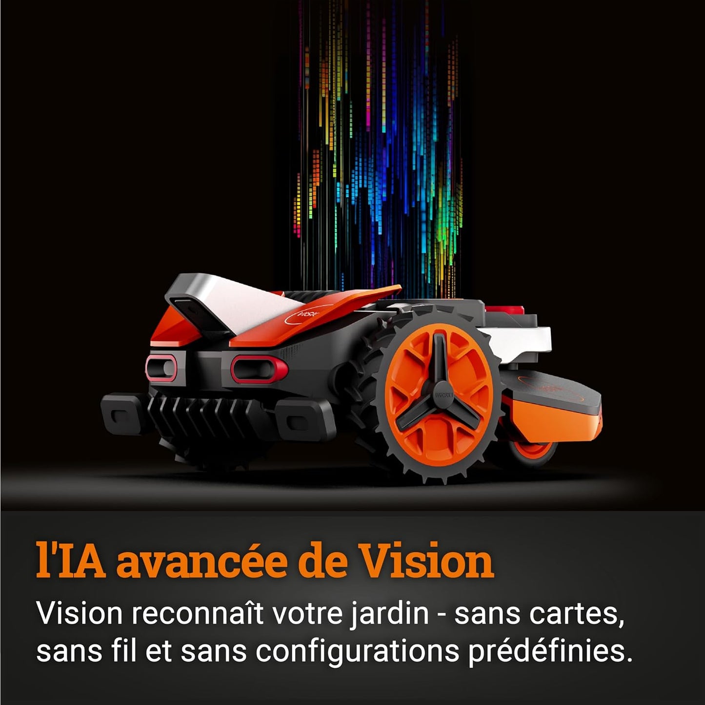 WORX Landroid Vision WR205E robot tondeuse 500m², IA, bordure, caméra
