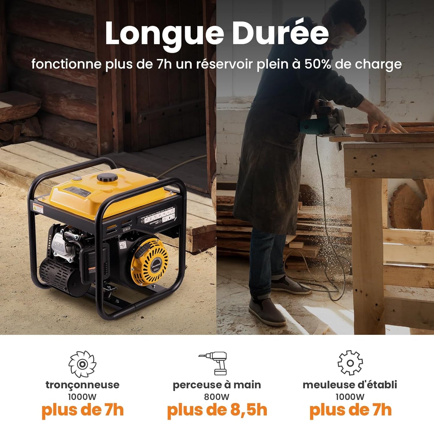 maXpeedingrods groupe électrogène 3500W essence, 230V + USB, léger