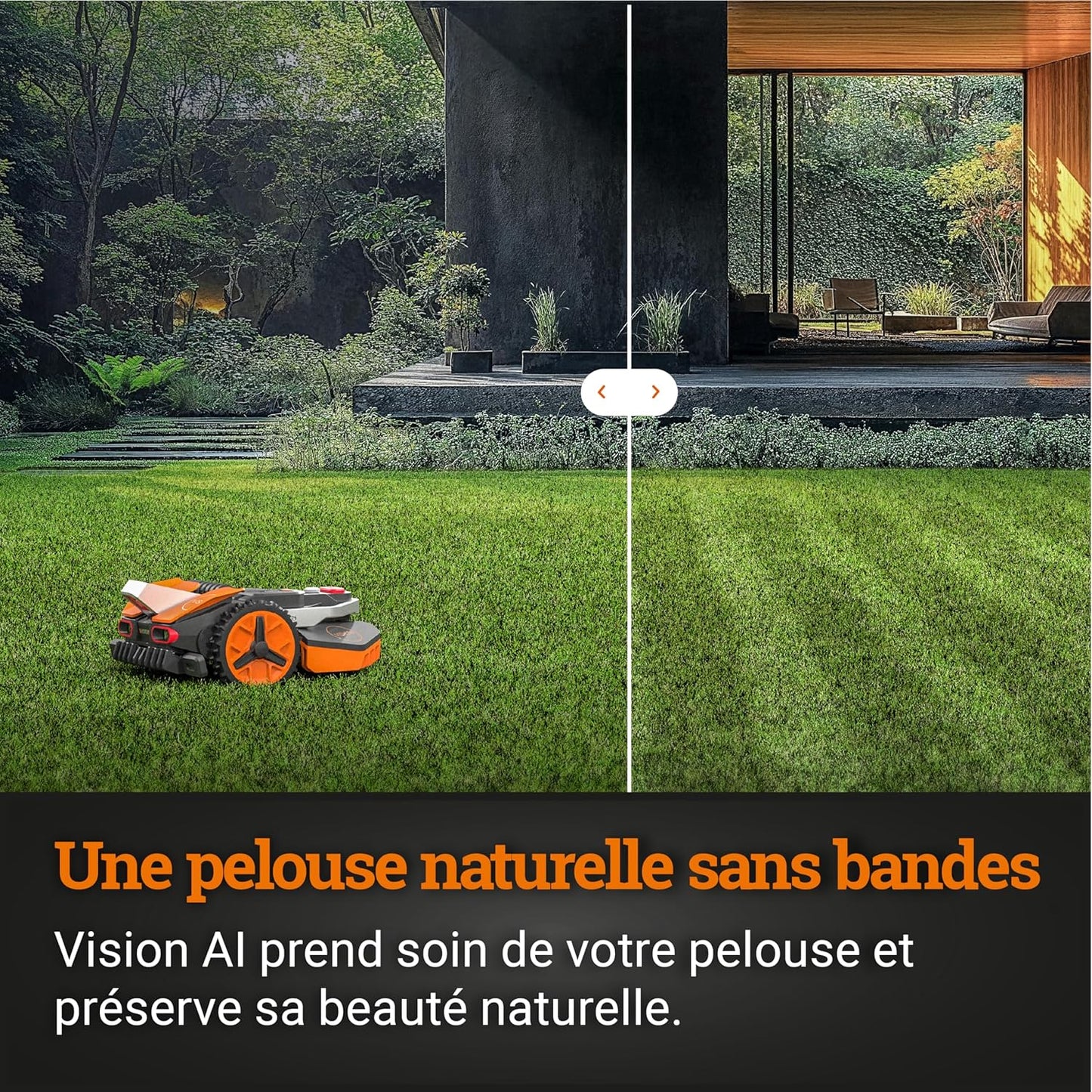 WORX Landroid Vision WR205E robot tondeuse 500m², IA, bordure, caméra