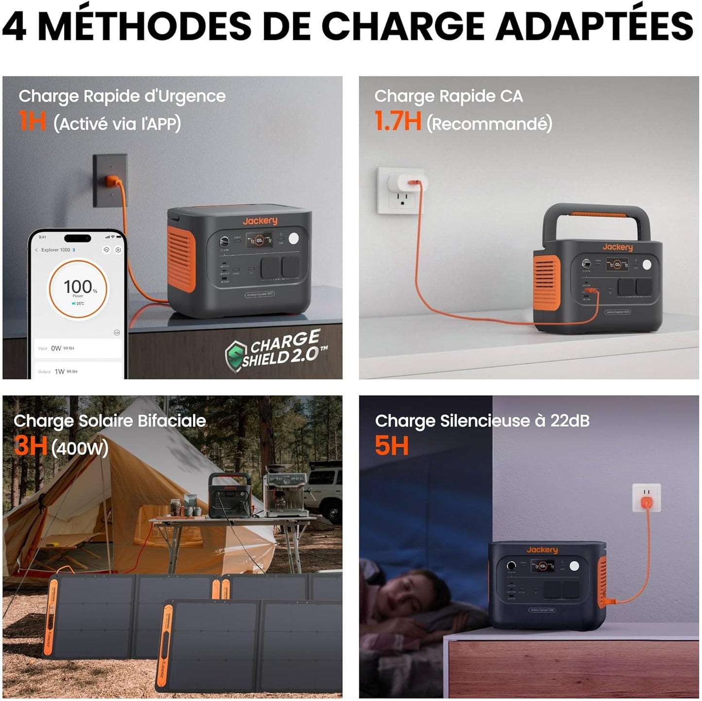 Jackery Explorer 1000 v2 station solaire 1070Wh, 200W panneau, app, camping