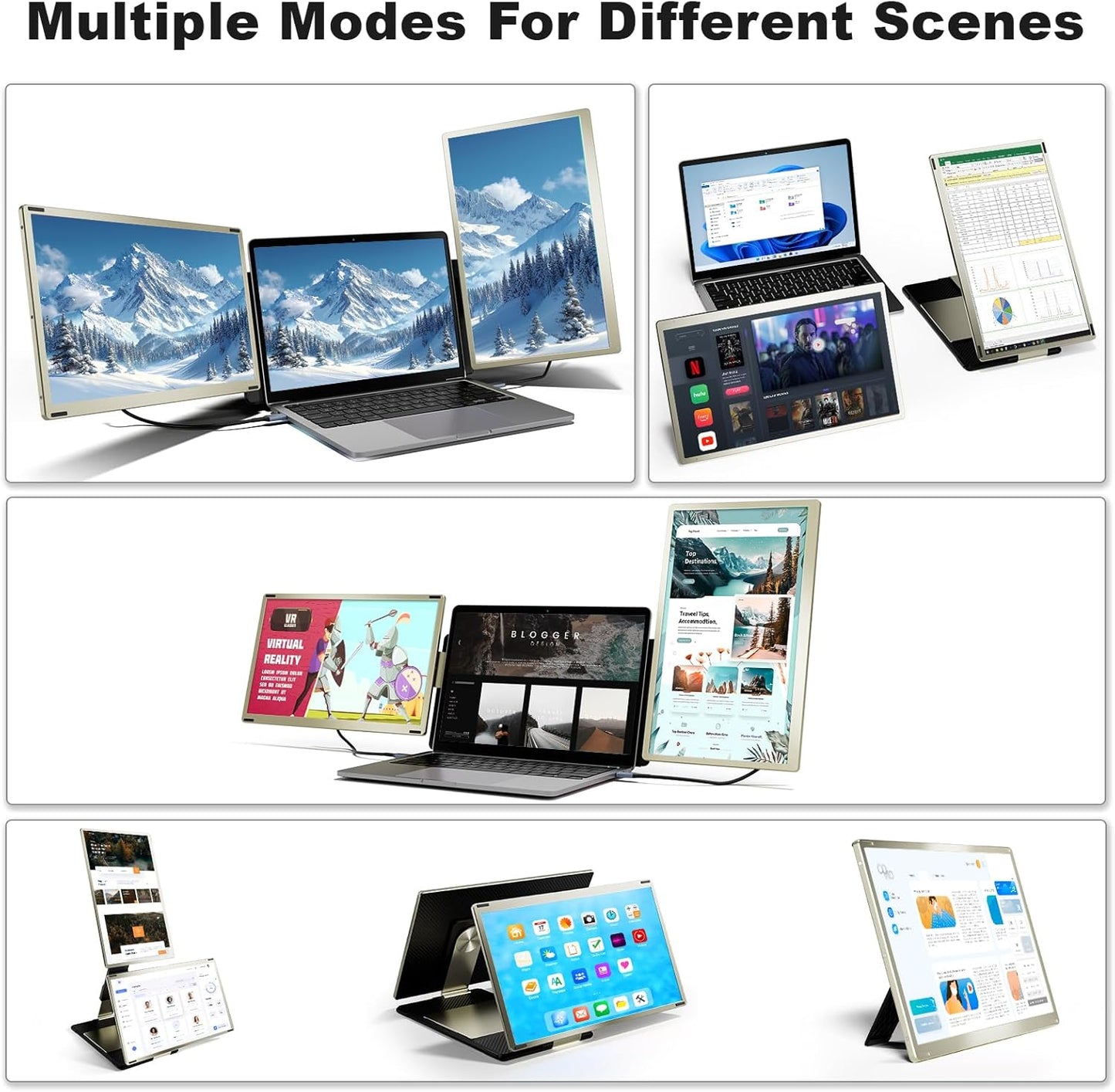 KEFEYA écran portable 15.6" FHD HDMI/USB-C, hub H5-T, Mac/Windows/Chrome