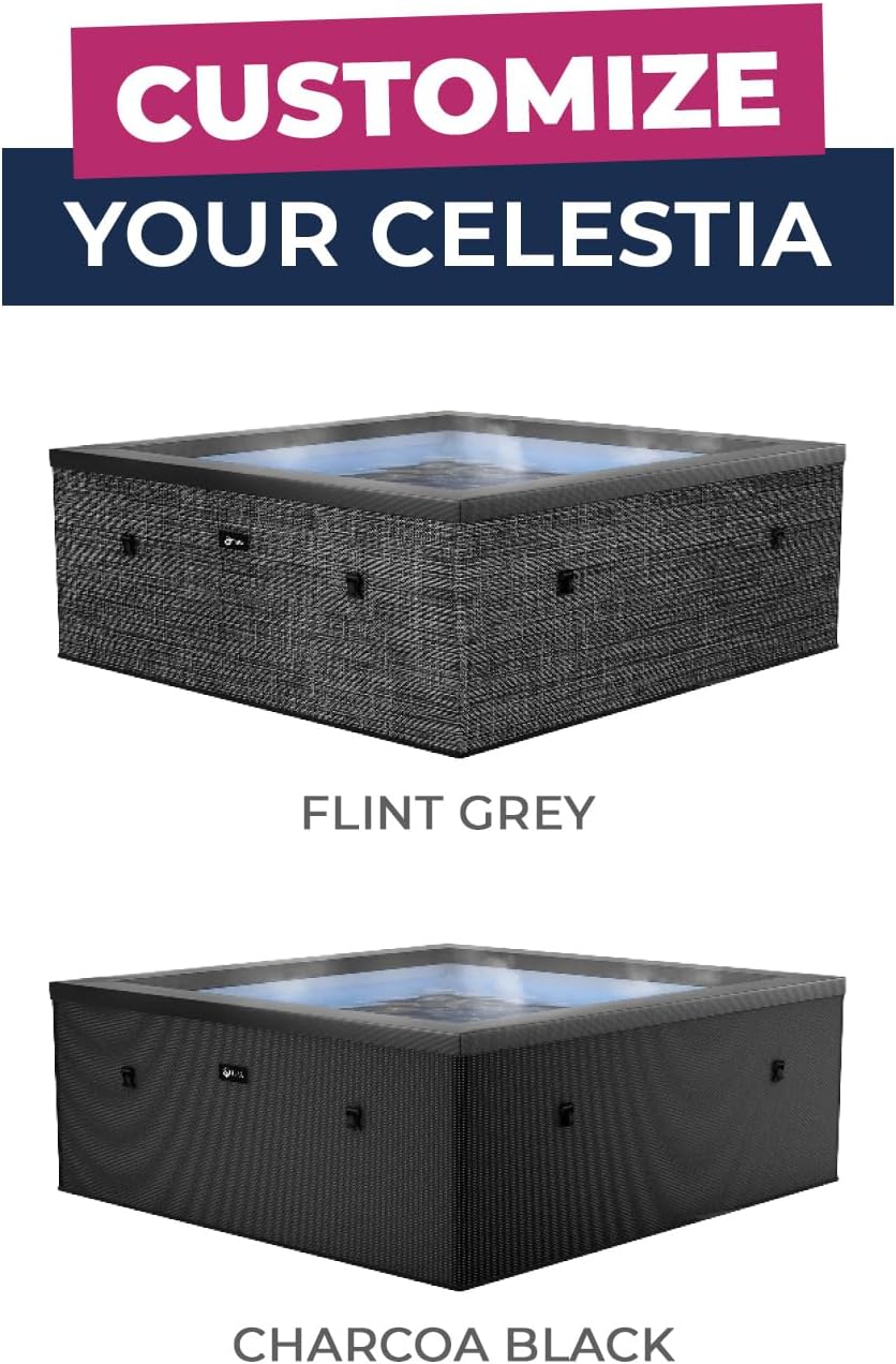 NETSPA Spa Celestia carré semi-rigide 6 places, mousse, 1100L, Ø180xH70cm