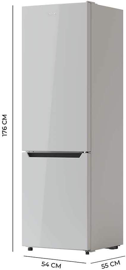 Cecotec réfrigérateur CoolMarket Combi 262L blanc, classe E, LED, verre, contrôle