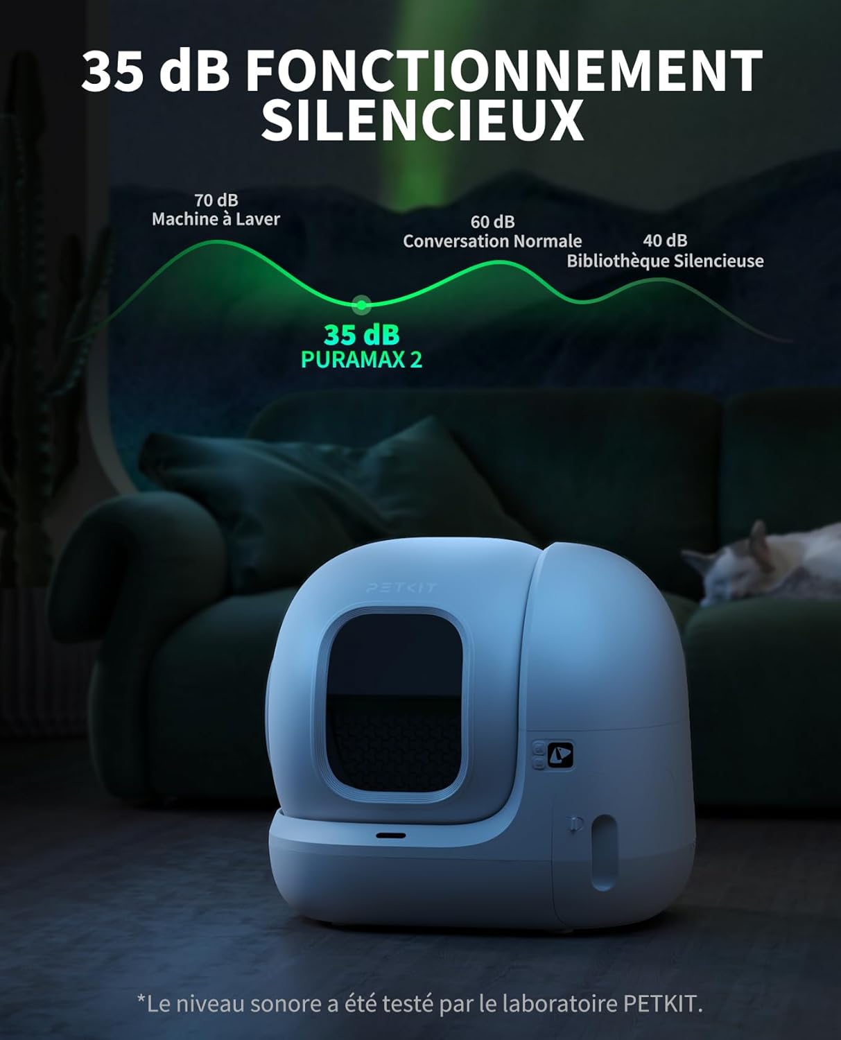 PETKIT Pura Max 2 litière chat automatique 76L, anti-fuites, xSecure, contrôle APP