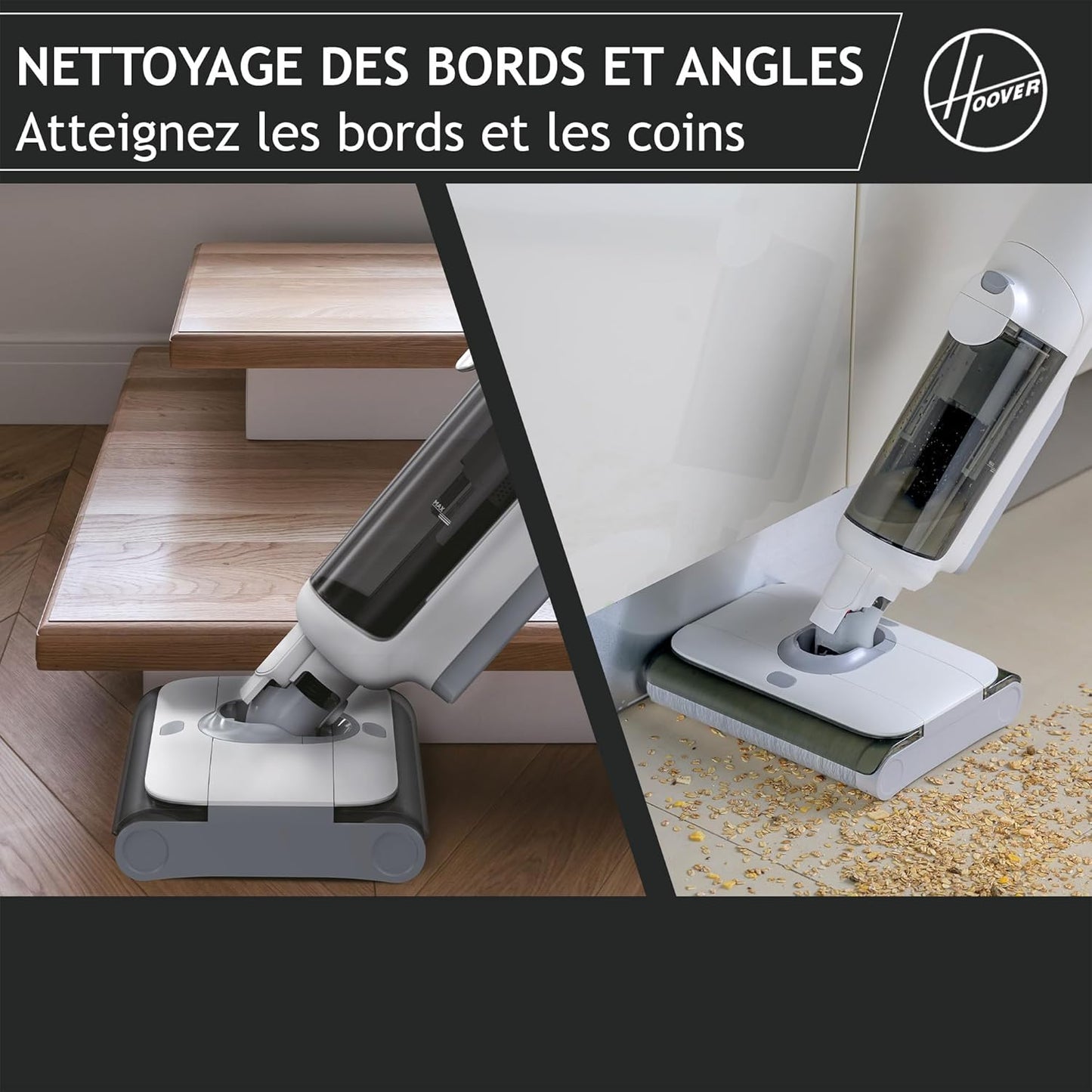 Hoover HW500 aspirateur sans fil laveur 230W, rouleaux, détection, auto-nettoyage
