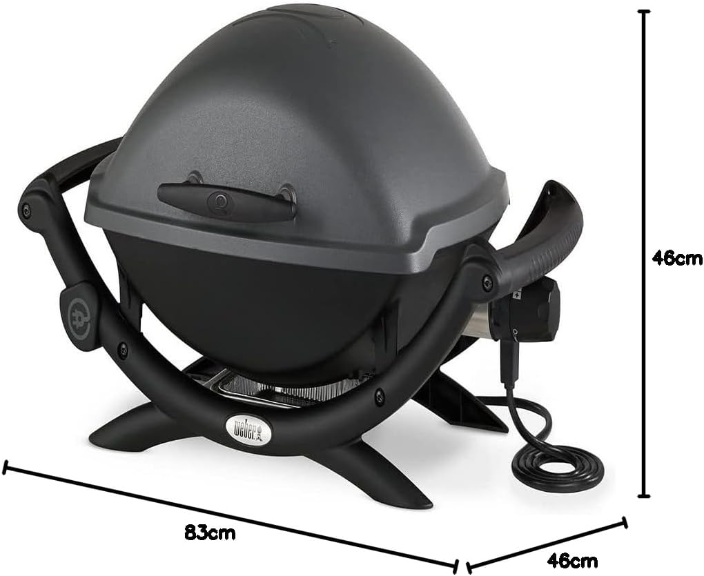 Weber Q2400 barbecue électrique gris foncé, support, 54x39cm, fonte
