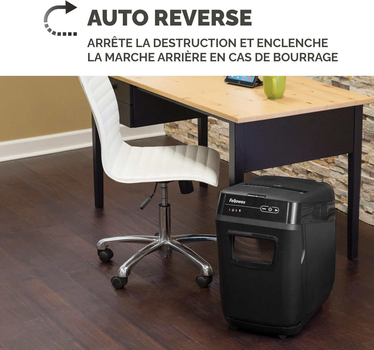 Fellowes destructeur Automax 200M, coupe croisée 200 feuilles, pro/domestique