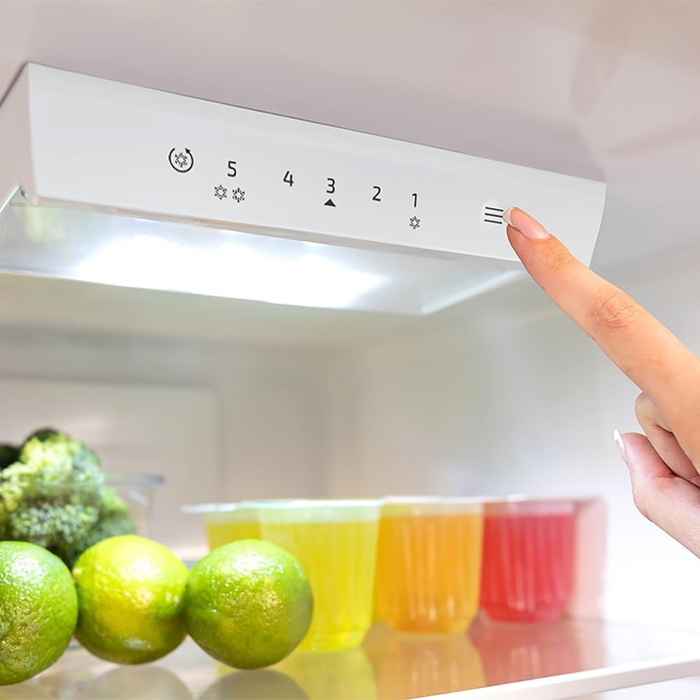 Cecotec réfrigérateur CoolMarket Combi 262L blanc, classe E, LED, verre, contrôle