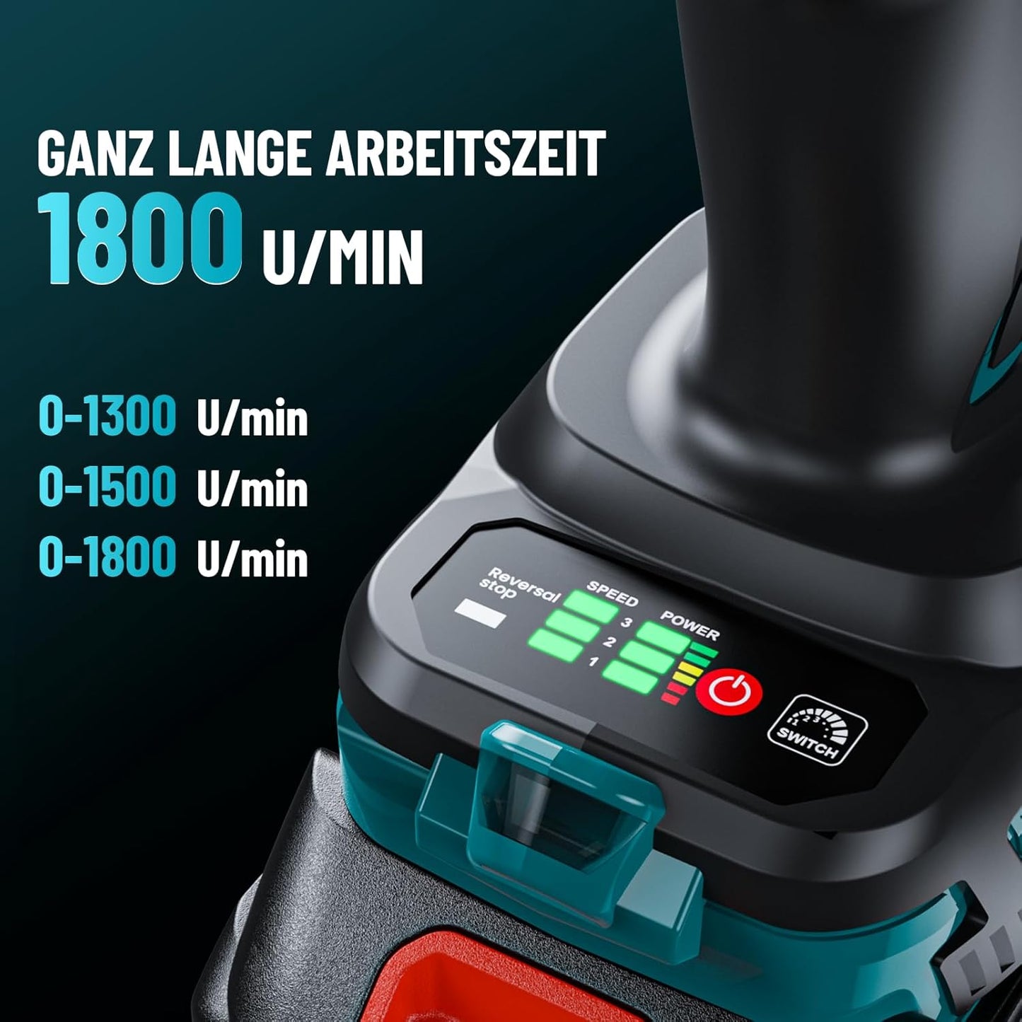Seesii clé à chocs 1600Nm sans fil 3/4", 2x 18V batteries, 34mm douilles