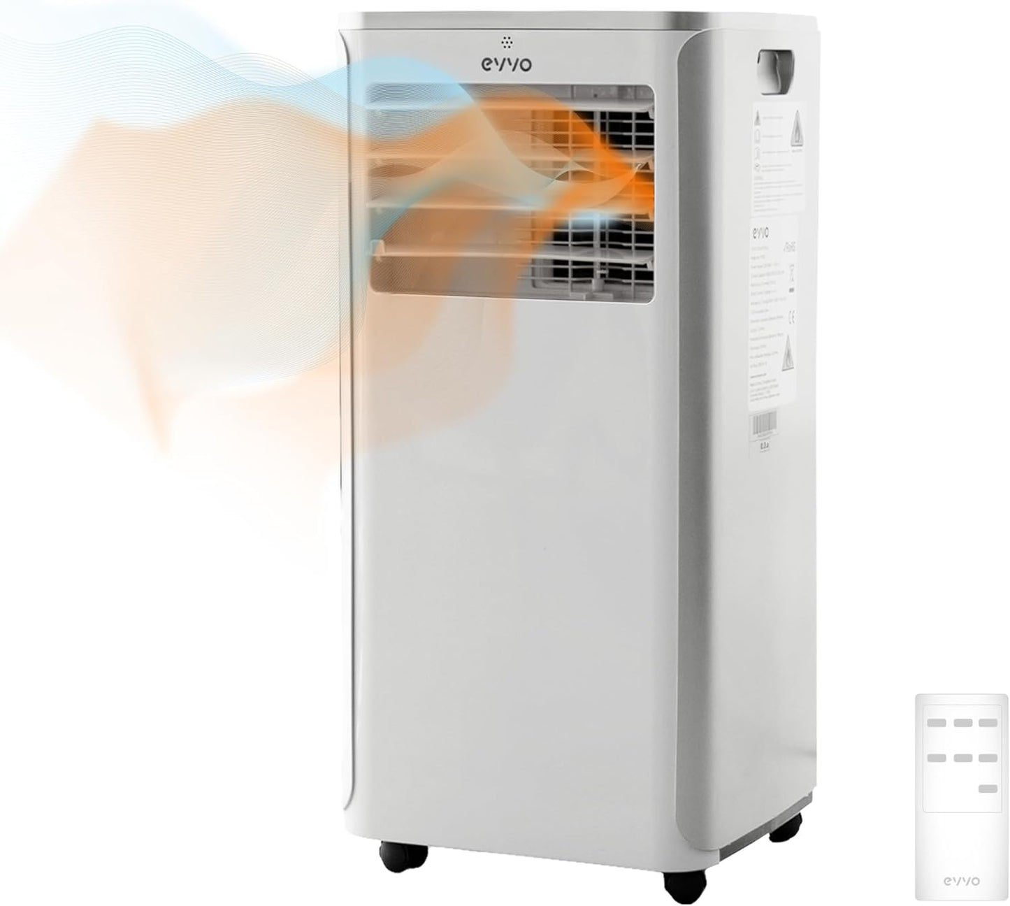 EVVO climatiseur portable chaud/froid 9000BTU, 4-en-1, 20m², classe A