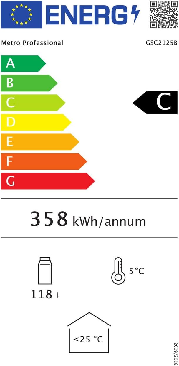 METRO réfrigérateur boissons GSC2125B 118L, métal/verre, avec serrure, noir