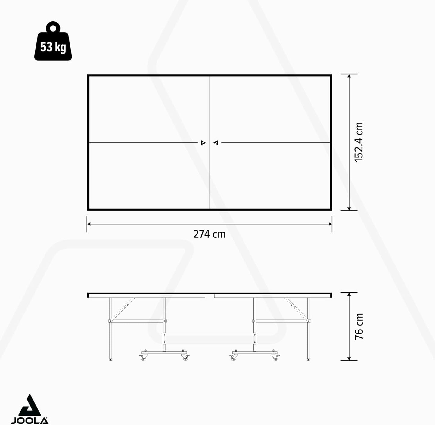 JOOLA table ping-pong Inside 274x152.5x76cm, pliable, filet inclus
