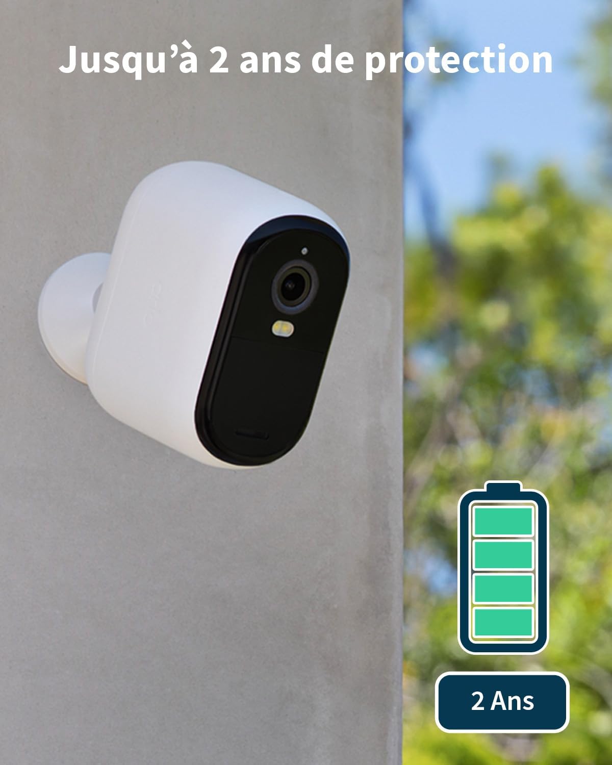 Arlo Essential 2 2K XL, 2 caméras extérieures sans fil, vision couleur, 24 mois