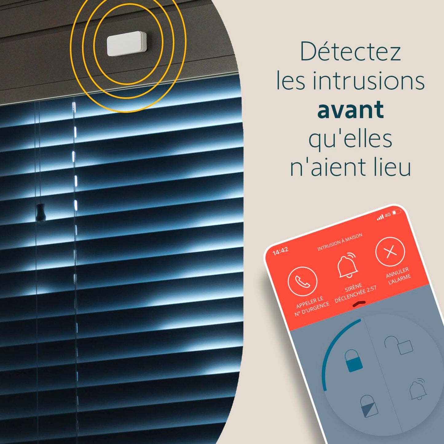 Somfy 2401488 pack 5 IntelliTAG, détection vibration avant ouverture, Home Alarm