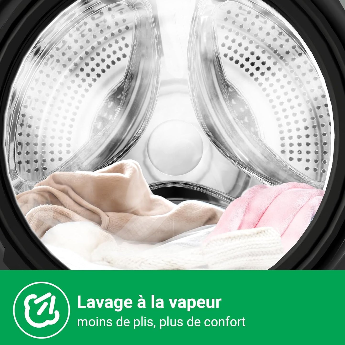 CHiQ lave-linge CFL80-14586IM3XA 8kg, moteur inverter, IA, vapeur, 1400tr/min