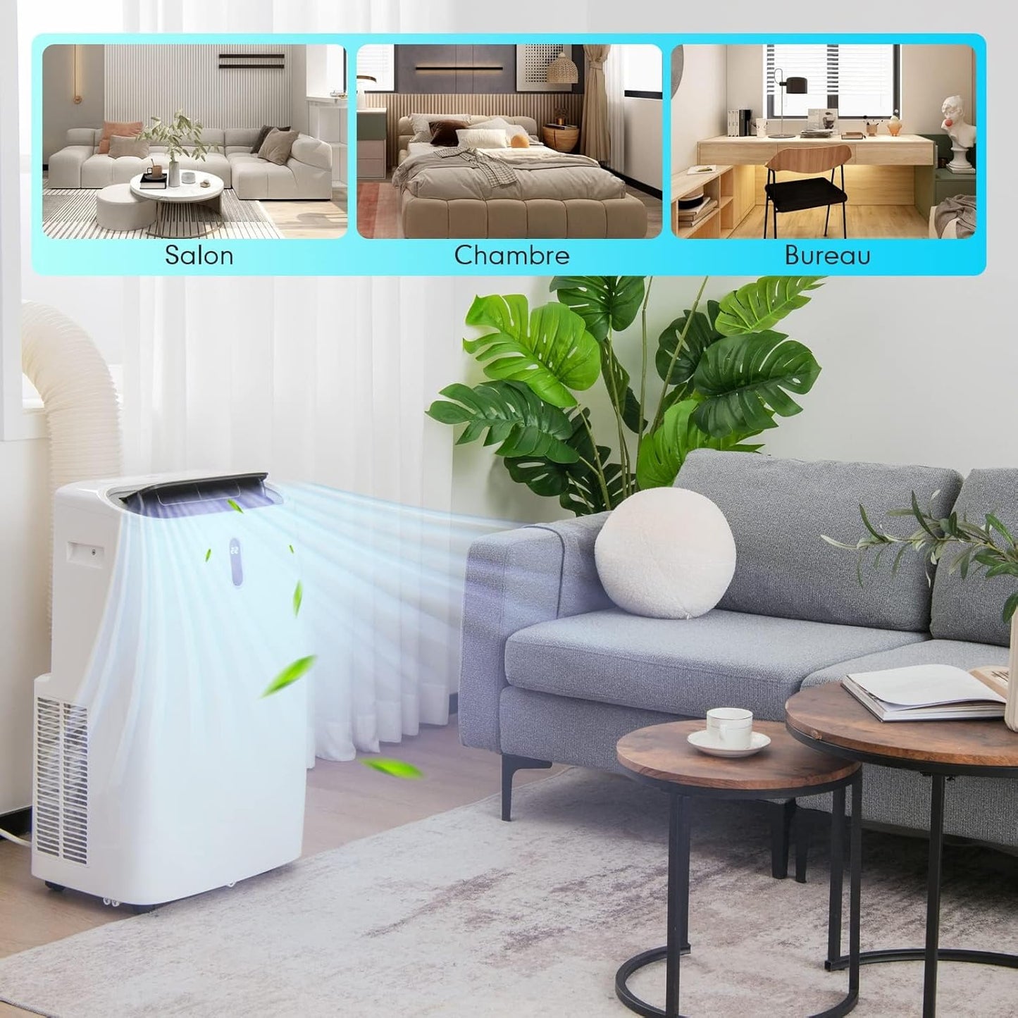 GOPLUS climatiseur mobile 14000BTU, 5-en-1, télécommande, R290, pour 40㎡
