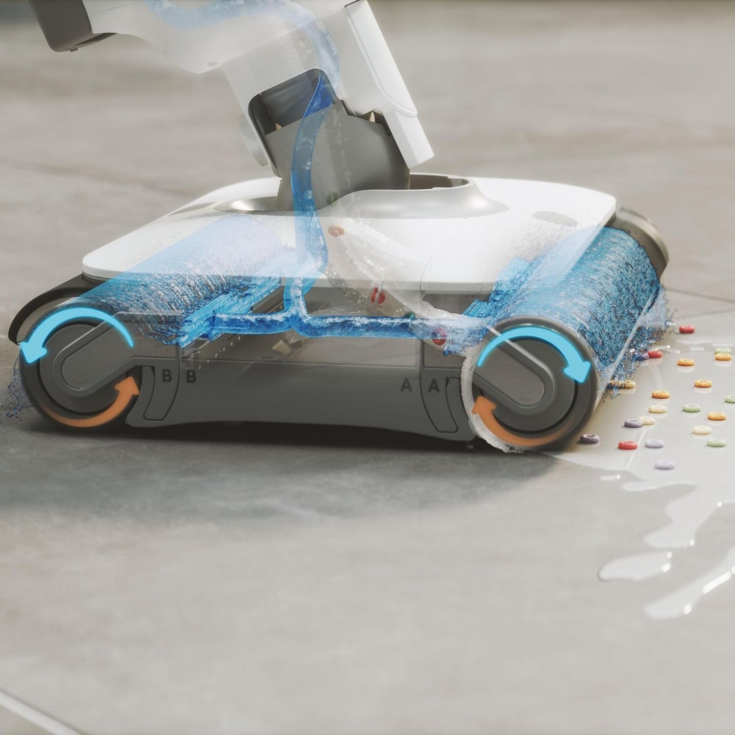 Hoover HW500 aspirateur sans fil laveur 230W, rouleaux, détection, auto-nettoyage