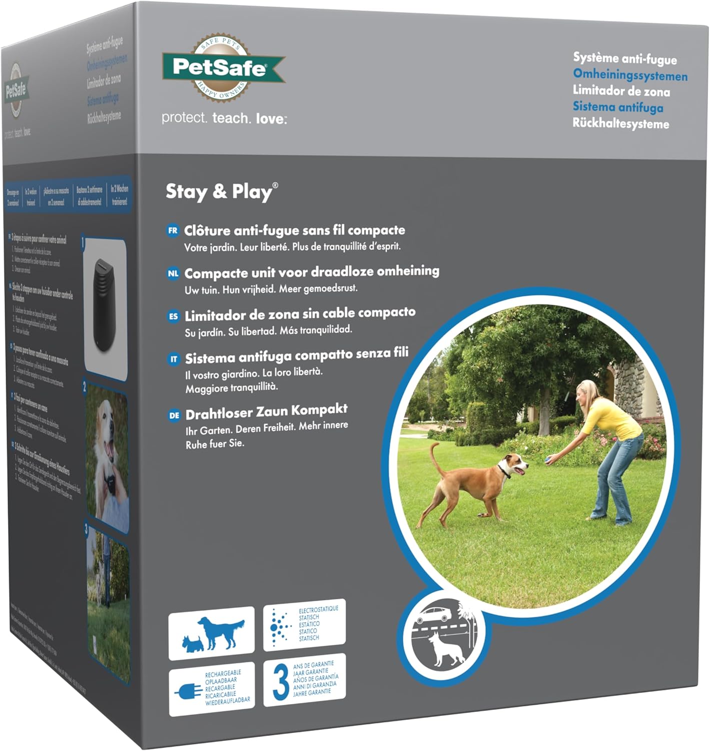 PetSafe clôture anti-fugue sans fil Stay & Play, 3000m², collier rechargeable