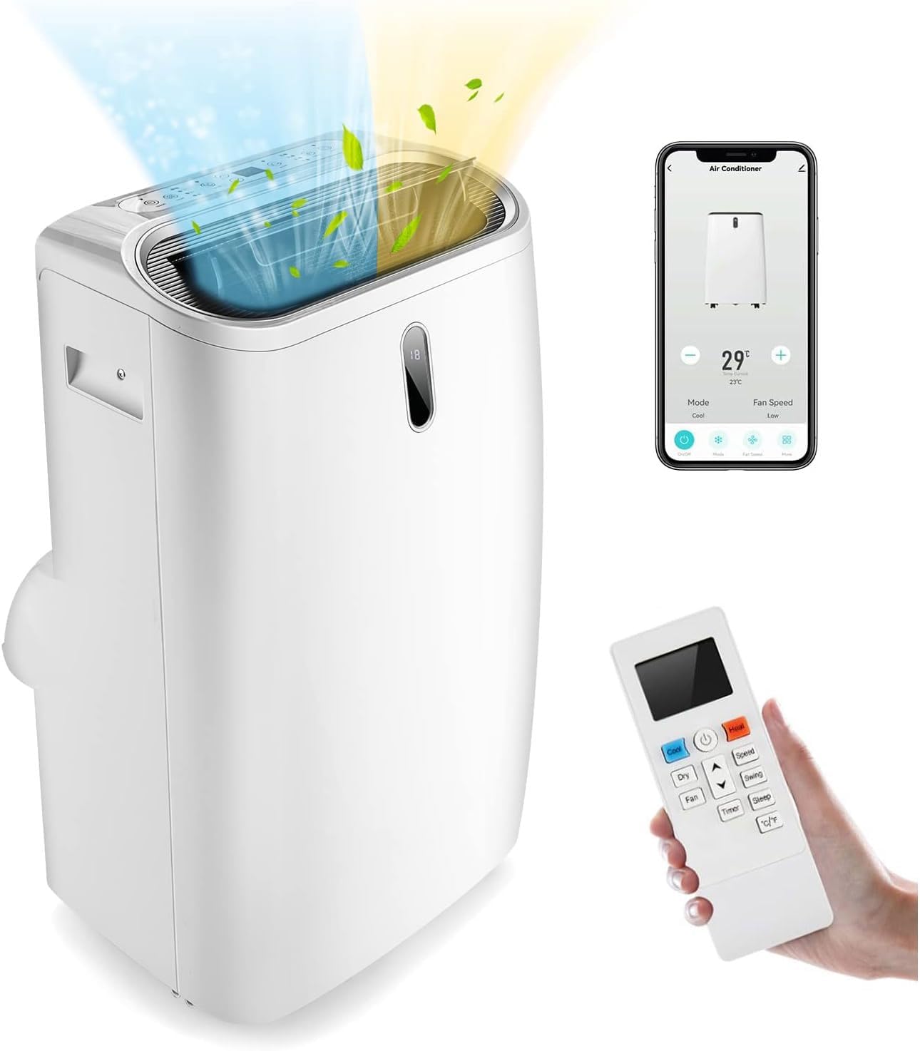 GOPLUS climatiseur mobile 14000BTU, 5-en-1, télécommande, R290, pour 40㎡