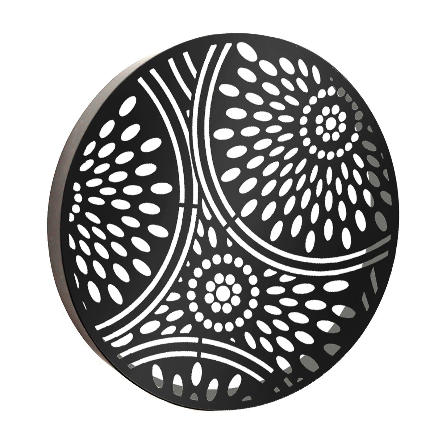 Panneau solaire mural marocain rond en métal à LED pour décoration de jardin