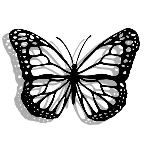 Grande silhouette de papillon en métal noir - Décoration murale de jardin pour intérieur et extérieur